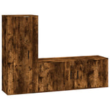 2 Piece TV Cabinet Set Smoked Oak Engineered Wood 3188739