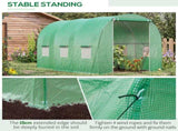 Walk-in Polytunnel Greenhouse, Outdoor Garden Tunnel Greenhouse Tent with Zipped Roll-Up Door and 6 T3398P314183