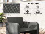 Five Piece Rattan Garden Furniture Set with 2-Tier Coffee Table and Ottomans - Cream White T3398P377537