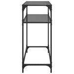 ZNTS Console Table with Black Glass Top 80x35x81 cm Steel 846025