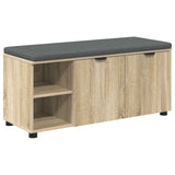 Hall Bench with Cushion with Shelf Sonoma Oak 100 x 38 x 46 cm 891514