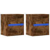 TV Wall Cabinets with LED Lights 2 pcs Smoked Oak 41x31x45 cm 852280