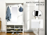 Hallway Furniture Set Shoe Bench Storage Mirror Cabinet Coat Rack Multiple Cubes Hangers Organiser T3398P344509