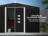 7.7 x 5.7ft Metal Garden Shed, Galvanised Outdoor Tool Storage House with Ventilation Slots and T3398P314205