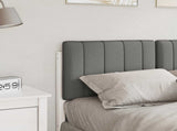 Upholstered Headboard White and Light Grey 120 cm 880192