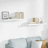 Floating Wall Shelves 2 pcs High Gloss White 90x23.5x3.8 cm MDF 323755