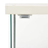 Storage Cabinet White and transparent Tempered glass, Engineered wood 322797