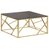 Coffee Table Gold Stainless Steel and Tempered Glass 349948