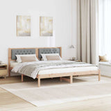 Bed Frame Light Grey 160 x 200 cm Solid Pine Wood 878174