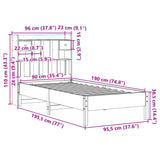 Bookcase Bed White Solid pinewood Single Bookcase Bed 3322931