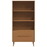 Bookcase MOLDE 85 x 35 x 170.5 cm Solid Pine Wood Caramel 42020943