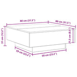 Coffee Table Black Oak 80 x 80 x 31 cm 862999