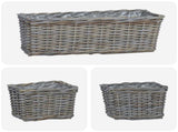 Planter Basket with Storage 3 pcs Grey 42020965