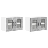 Wall Glass Cabinet LUCCA 2 pcs Concrete Grey 60 x 31 x 40 cm 884972