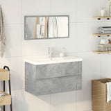 ZNTS 3 Piece Bathroom Furniture Set Concrete Grey Engineered Wood 3324918