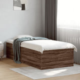 Bed Frame without Mattress Brown Oak 75x190 cm Small Single 3280985