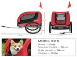 Steel Dog Bike Trailer Pet Cart Carrier for Bicycle Kit Water Resistant with Hitch Coupler Travel T3398P548130