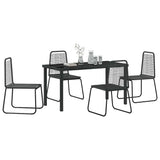 Garden Dining Set 5 pcs Black Powder-Coated Steel 3379389