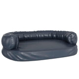Ergonomic Foam Dog Bed Dark Blue 88x65 cm Faux Leather 171315