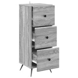 Drawer Cabinet Grey Sonoma 33 x 34.5 x 90 cm Engineered Wood 895541