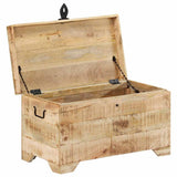 328293 Storage Chest Solid Rough Mango Wood