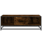 Coffee Table Smoked Oak 100x57x35 cm Engineered Wood and Metal 848761