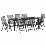 Garden Dining Set 9 pcs Anthracite Powder-Coated Steel 3379295