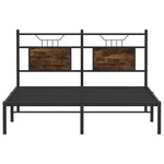 Bed Frame without Mattress Smoked Oak 140x200 cm Engineered Wood 4106744
