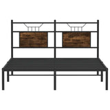 Bed Frame without Mattress Smoked Oak 140x200 cm Engineered Wood 4106744