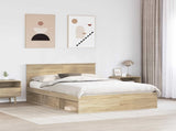 Bed Frame with Headboard Sonoma 140 x 200 cm Solid Pine Wood 3410593