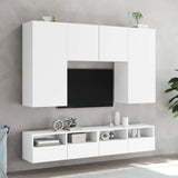 TV Wall Cabinets 2 pcs White 80x30x30 cm Engineered Wood 836869