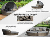 Outdoor PE Rattan Garden Furniture with Cushioned, Patio Wicker Conversation Furniture Set, Round T3398P315907