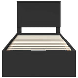 Bed Frame with Drawer Black 90 x 190 cm Engineer Wood 3409497