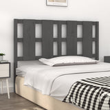 Bed Headboard Grey 125.5x4x100 cm Solid Wood Pine 817982