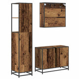 Bathroom Furniture Set with Door 3 pcs Old Wood Engineered Wood 3402420