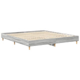 Bed Frame Grey Sonoma Engineered wood, Solid eucalyptus wood 3328704