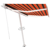Manual Retractable Awning with LED 350x250 cm Orange and Brown 3069525