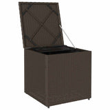 Cushion Box with Storage Brown 50 x 50 x 50 cm Poly Rattan 365409