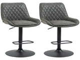 Retro Bar Stools Set of 2, Adjustable Kitchen Stool, Upholstered Bar Chairs with Back, Swivel Seat, T3398P328171
