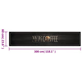 Kitchen Rug Washable Coffee Text 60x300 cm Velvet 4005592