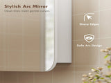 Arched Bathroom Mirror Cabinet with Adjustable Shelves - White T3398P423513