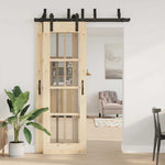 Sliding Door Hardware Kit 152,5 cm Steel Black 3295723