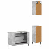 3 Piece Bathroom Cabinet Set ZWOLLE Concrete Grey 3417759