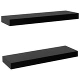 Floating Wall Shelves 2 pcs Black 40x20x3.8 cm 288200