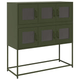 ZNTS Sideboard Olive Green 100.5x39x107 cm Cold-rolled Steel 853426