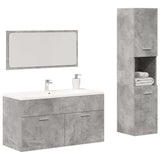 3 Piece Bathroom Furniture Set Concrete Grey Engineered Wood 3324869