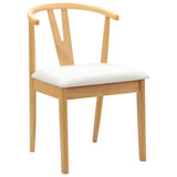 Dining Chair 2 pcs Natural and Light Solid Rubber Wood 42020410
