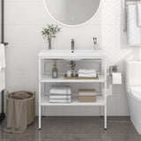 Bathroom Washbasin Frame White 79x38x83 cm Iron 338486