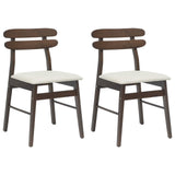 Dining Chair 2 pcs Light Brown and Light Solid Rubber Wood 42020510