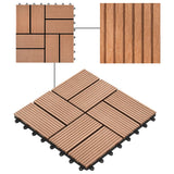 22 pcs Decking Tiles 30x30 cm 2 sqm WPC Brown 277806